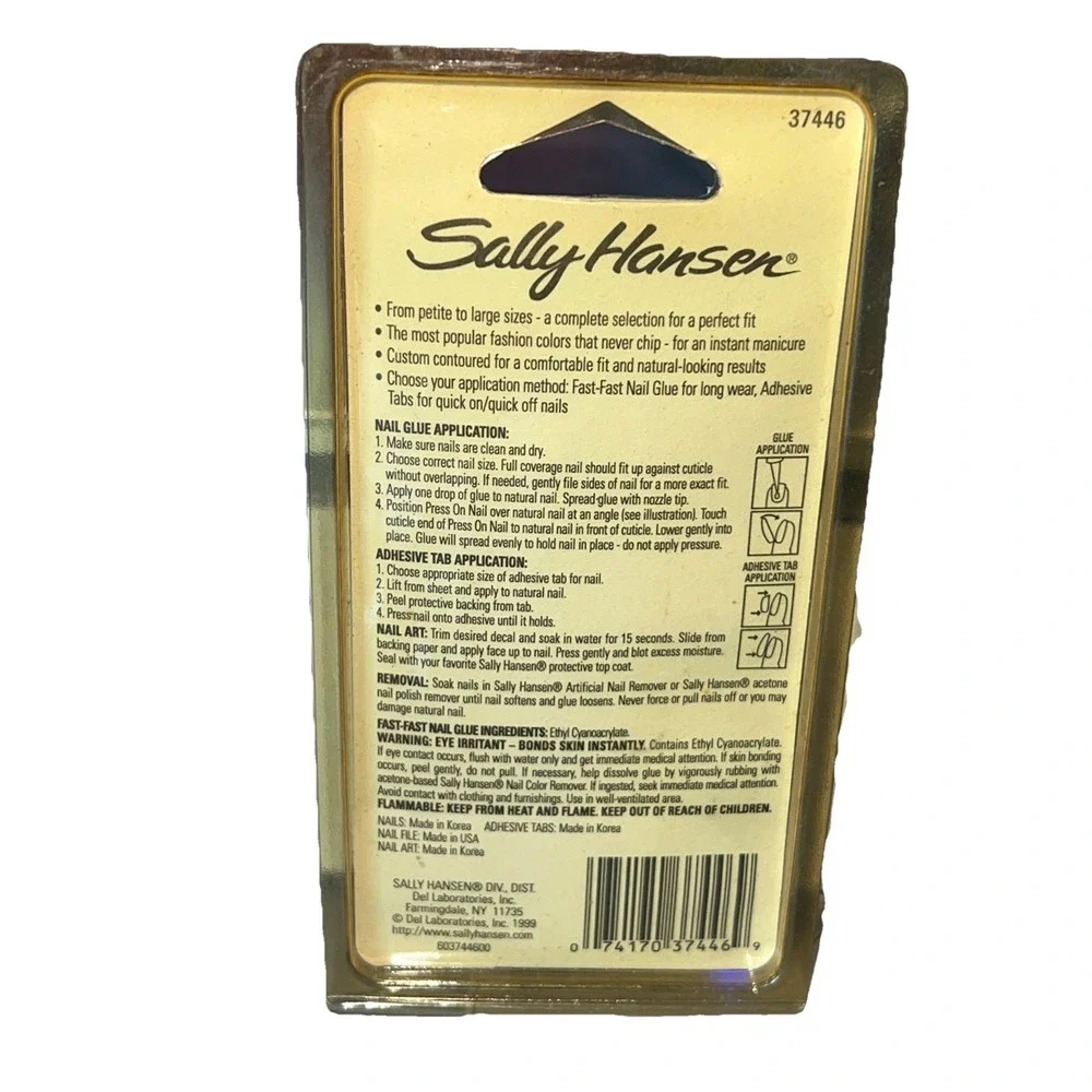 Vintage‎ 1999 Sally Hansen Press On Instant Nails Royal Red 37446 Oval Sealed